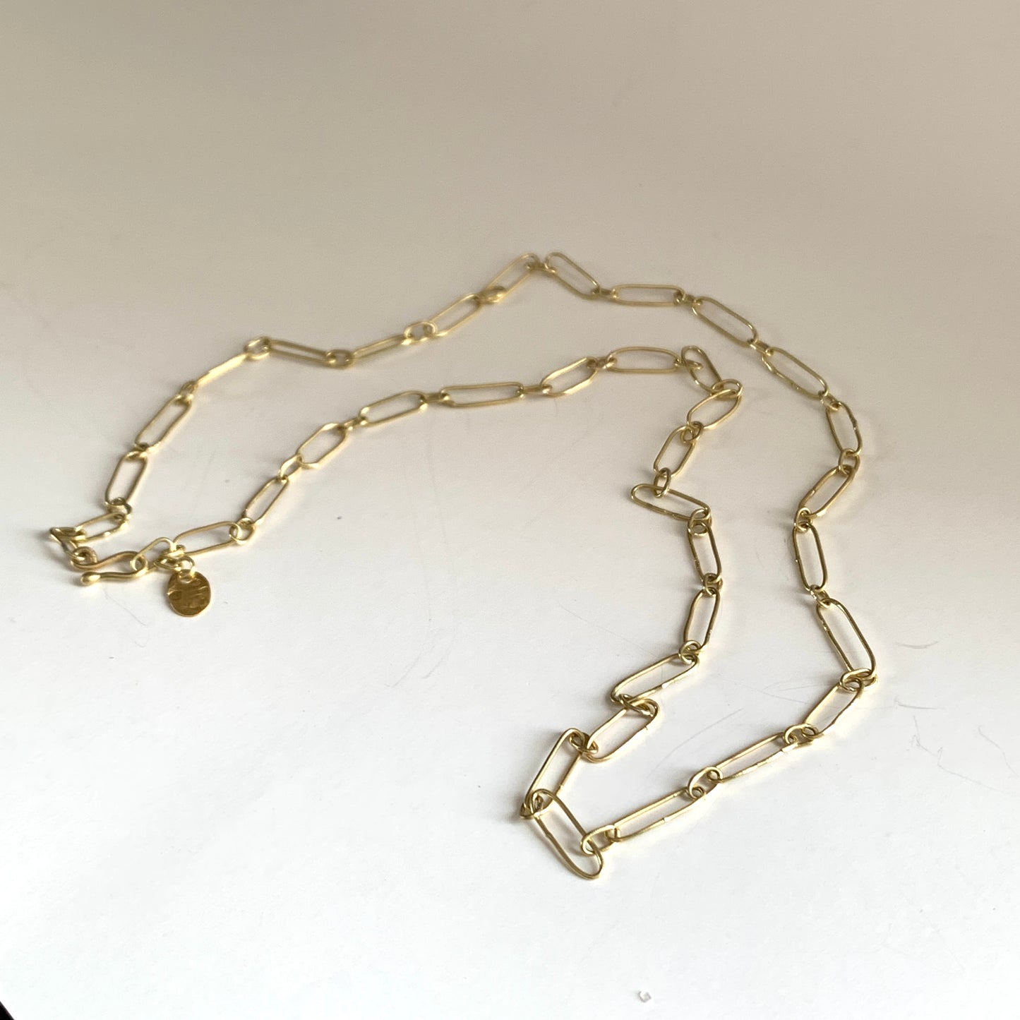 18k or 22k Solid Gold Handmade Paper Clip Cable Chain