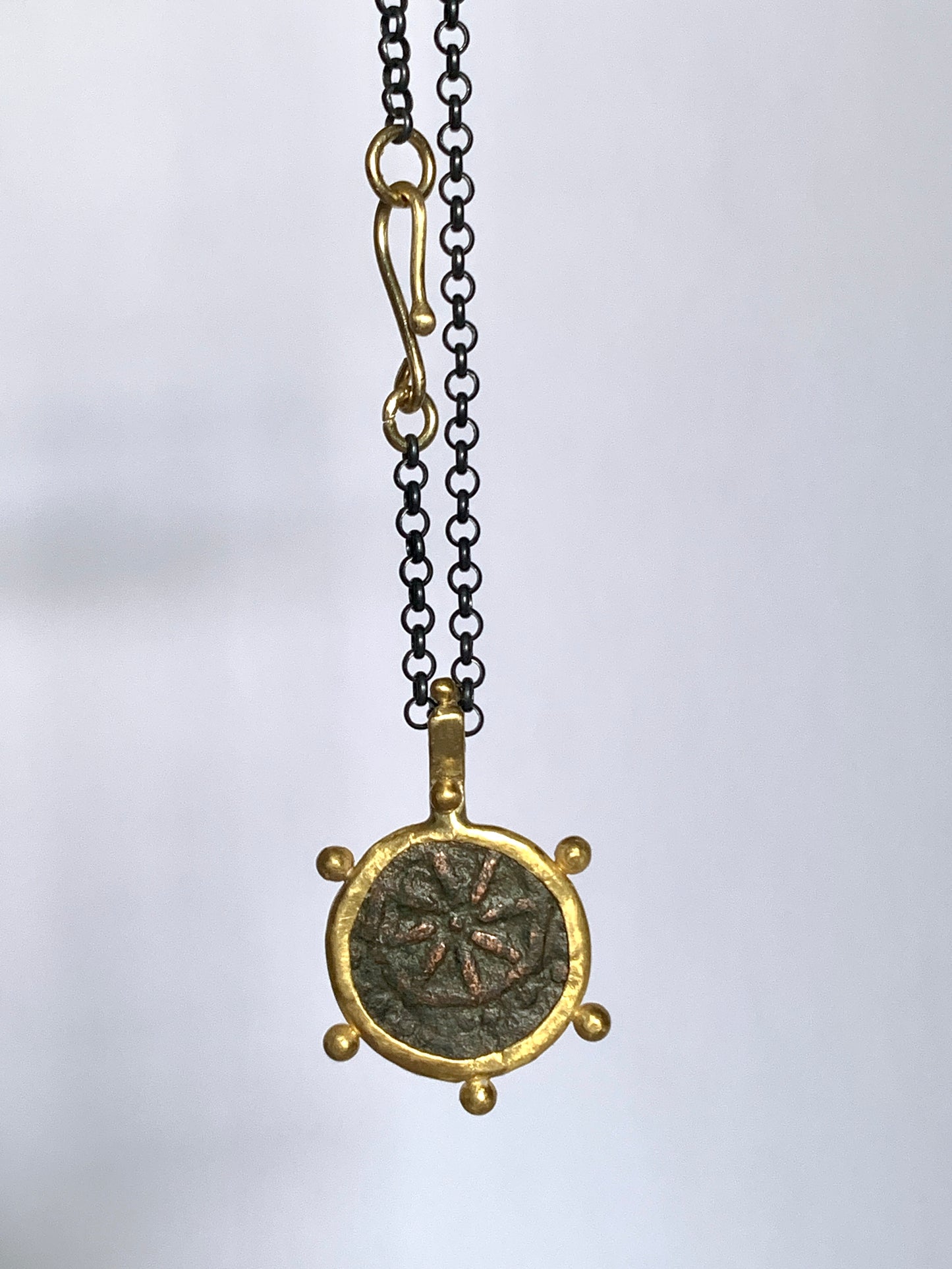 Ancient Roman Coin 22k Gold Necklace