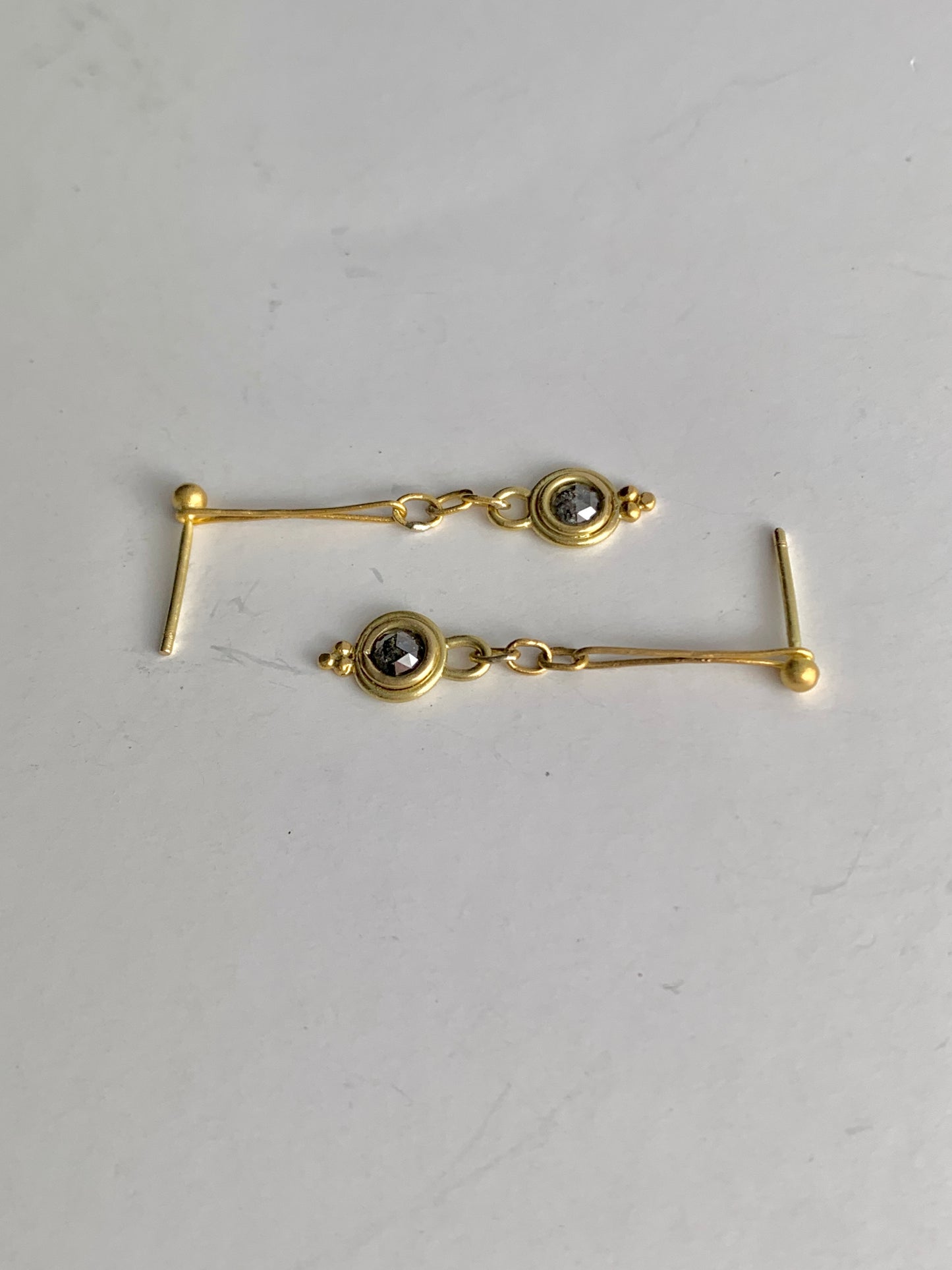 22k Gold Diamond Drop Earrings