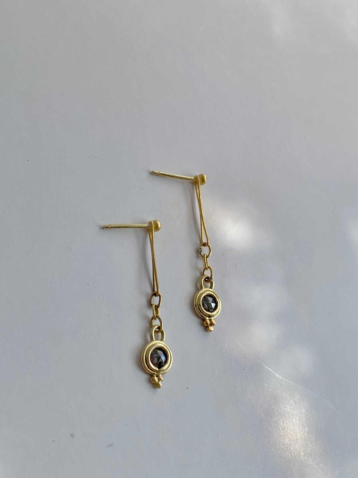 22k Gold Diamond Drop Earrings