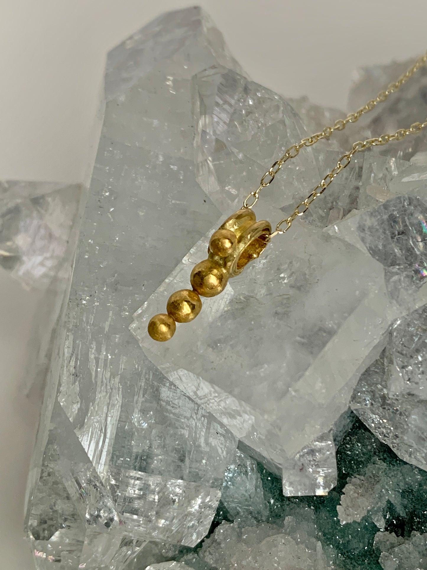 22k Gold Pendant Trio Necklace