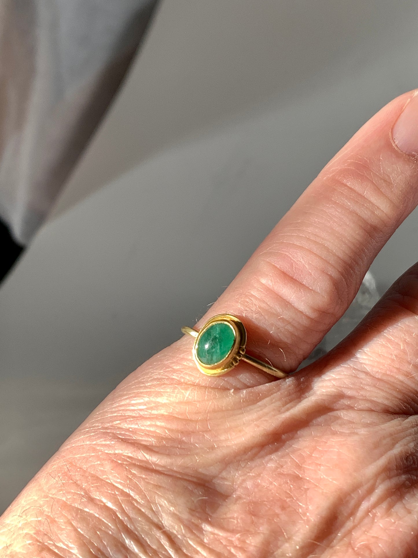 Emerald, 22k, 18k Gold Ring