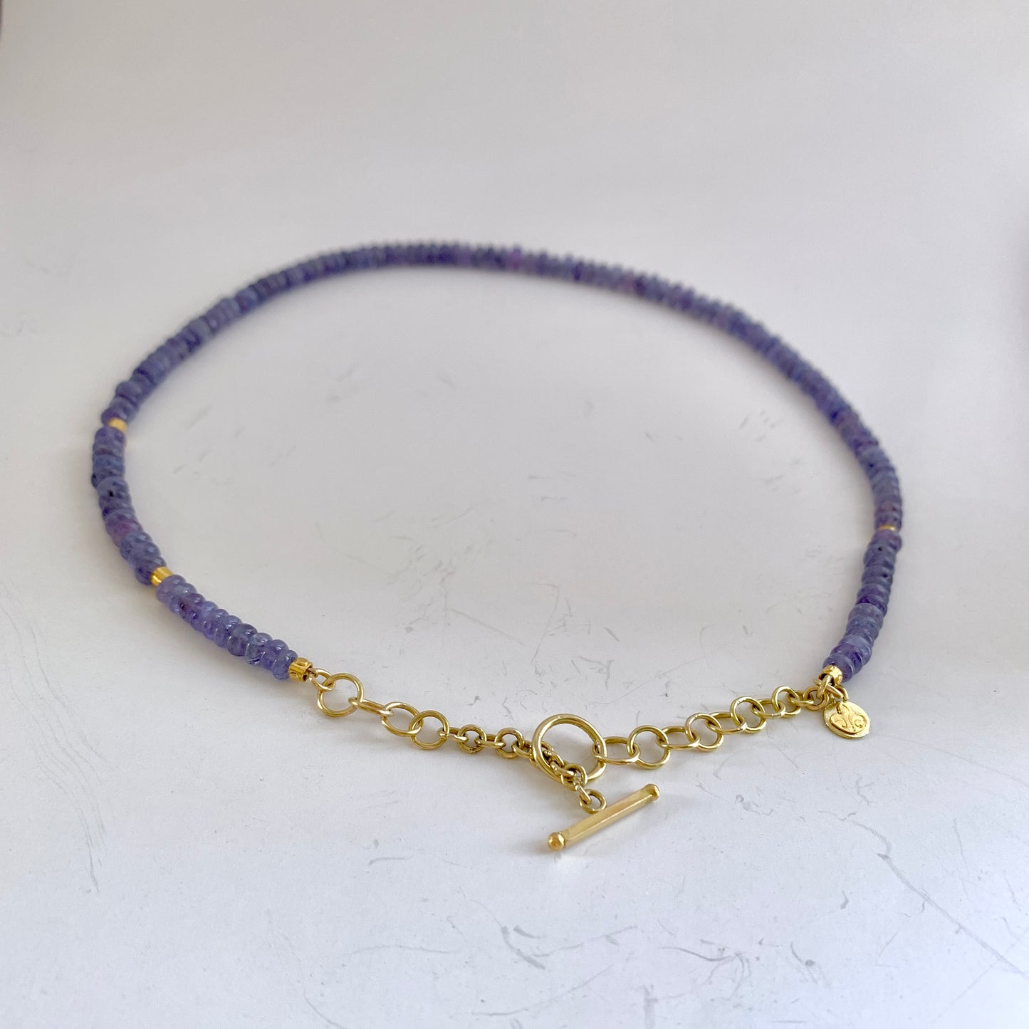 Tanzanite, 22k & 18k Gold Toggle Necklace