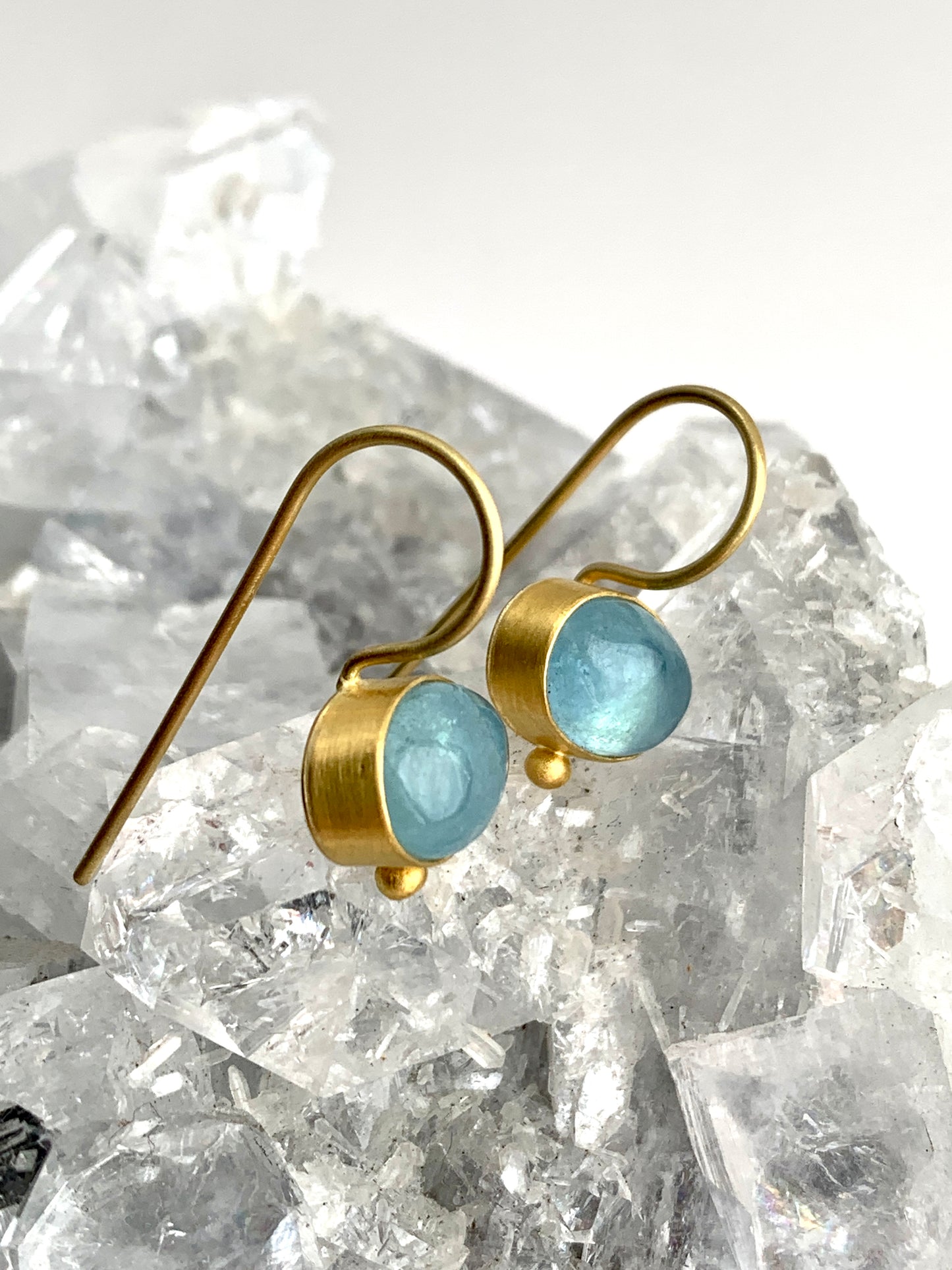 Aquamarine 22k Gold Earrings