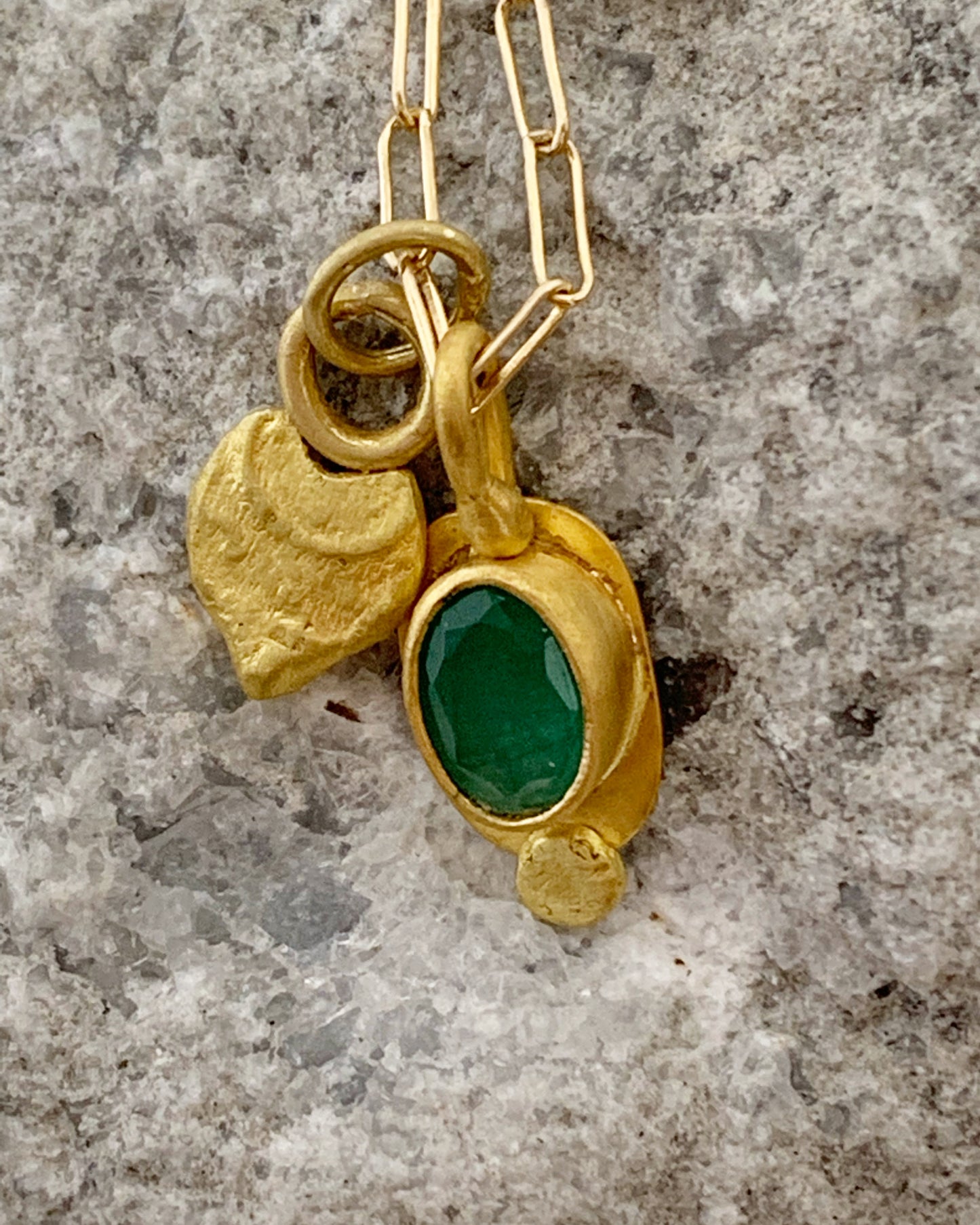 Emerald 22k Gold Pendant