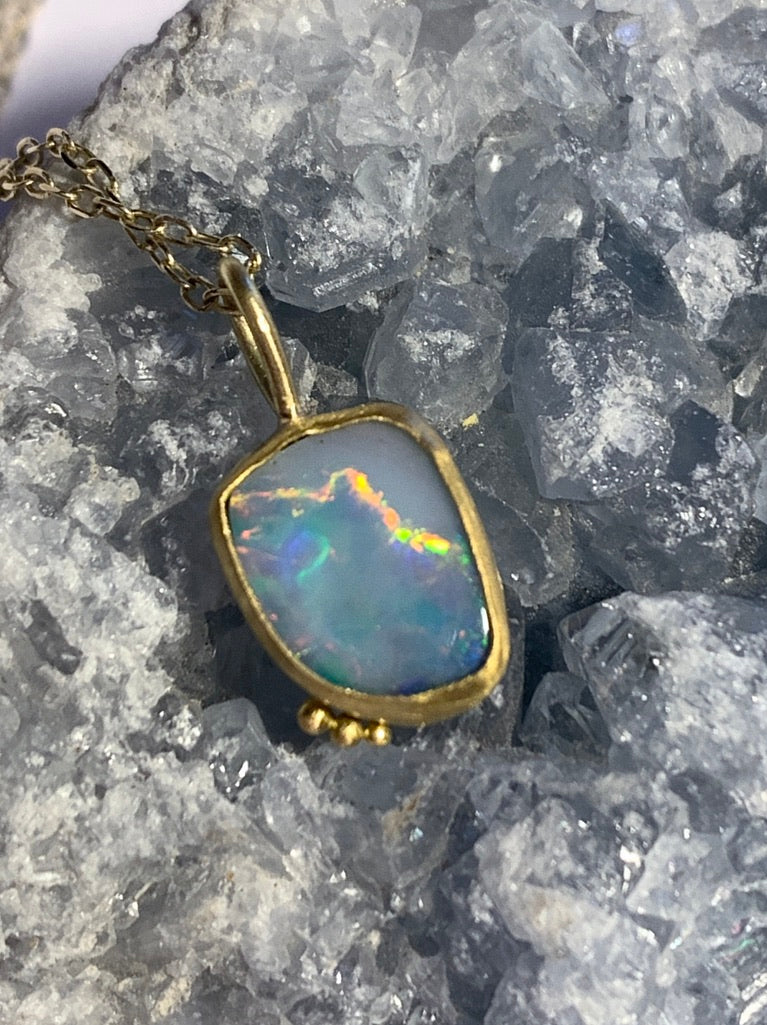 Solid White Opal Pendant | Opals Down Under