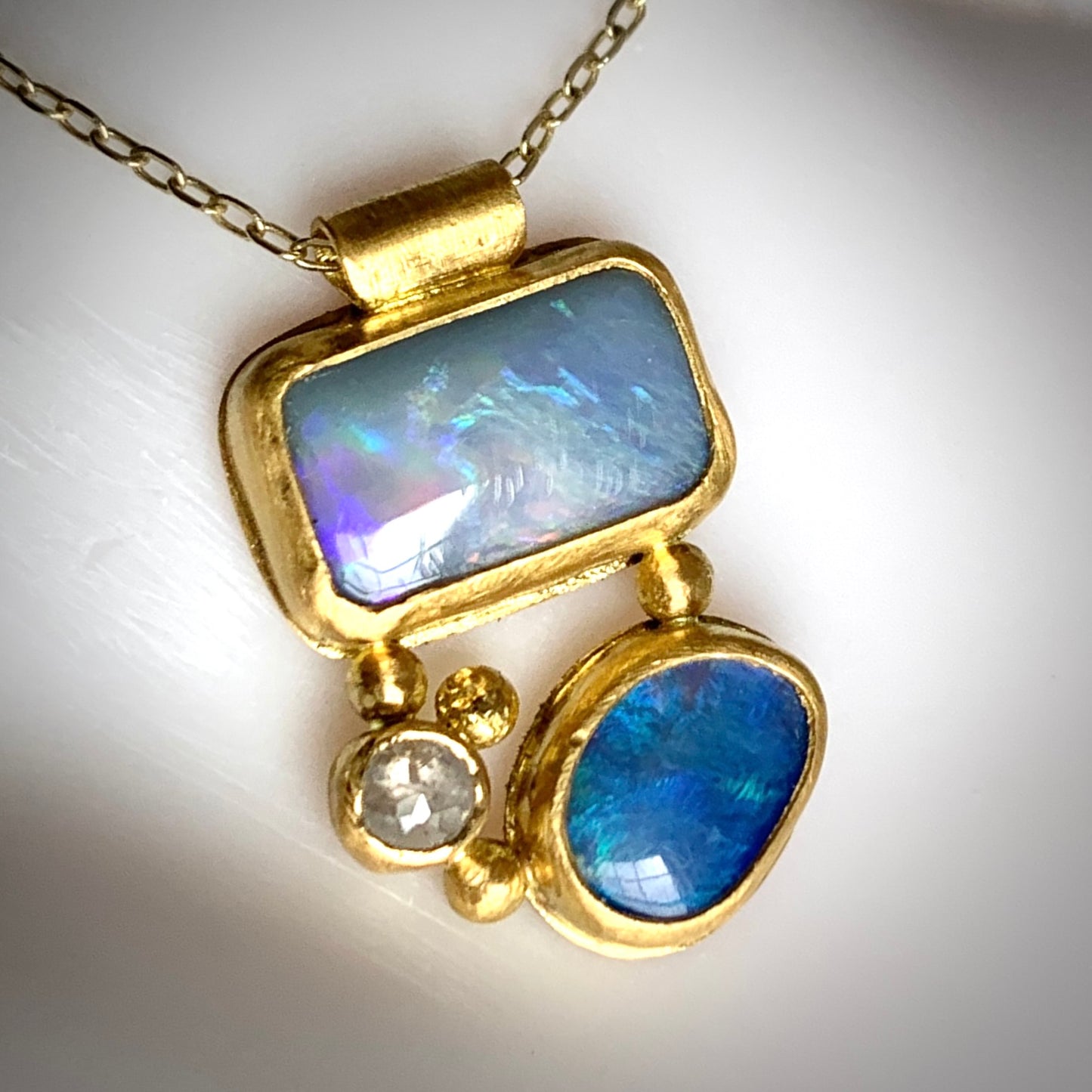 Diamond Opal Pendant