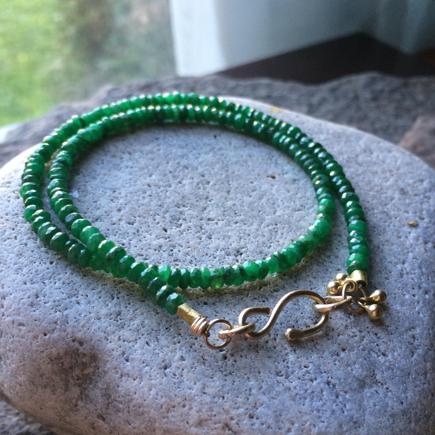 Emerald 18k Gold Wrap Bracelet