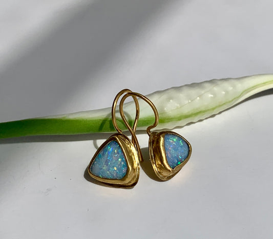 Opal 22k Gold Earrings